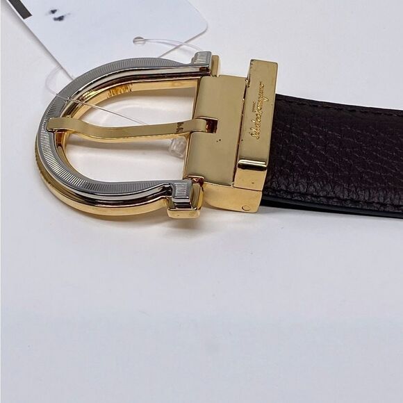 Salvatore Ferragamo Adjustable & Reversible Leather Buckle Belt size 32 - Picture 6 of 9